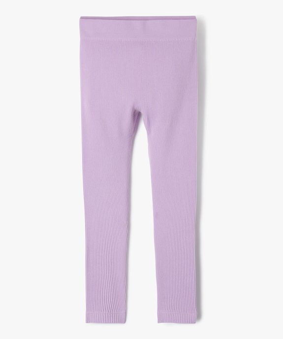 Legging long en maille côtelée extensible fille vue1 - GEMO (ENFANT) - GEMO