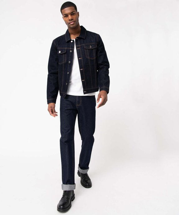 Veste en jean homme coupe droite vue5 - GEMO 4G HOMME - GEMO