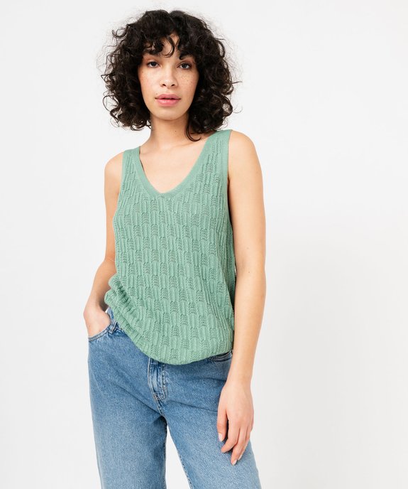 Pull à bretelles en maille ajourée femme vue1 - GEMO(FEMME PAP) - GEMO