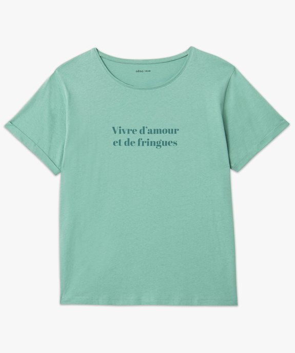 Tee-shirt à manches courtes avec message femme grande taille vue4 - GEMO 4G GT - GEMO