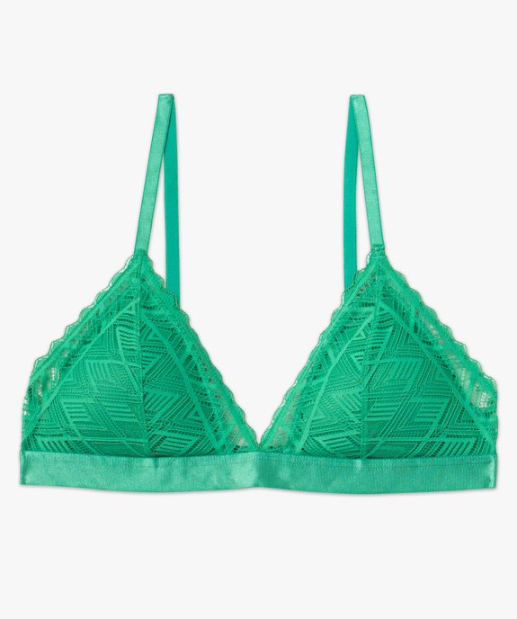 Soutien-gorge triangle en dentelle avec mousses amovibles vue4 - GEMO(HOMWR FEM) - GEMO