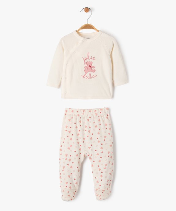 Pyjama en velours 2 pièces bébé fille - LuluCastagnette vue1 - LULUCASTAGNETTE - GEMO