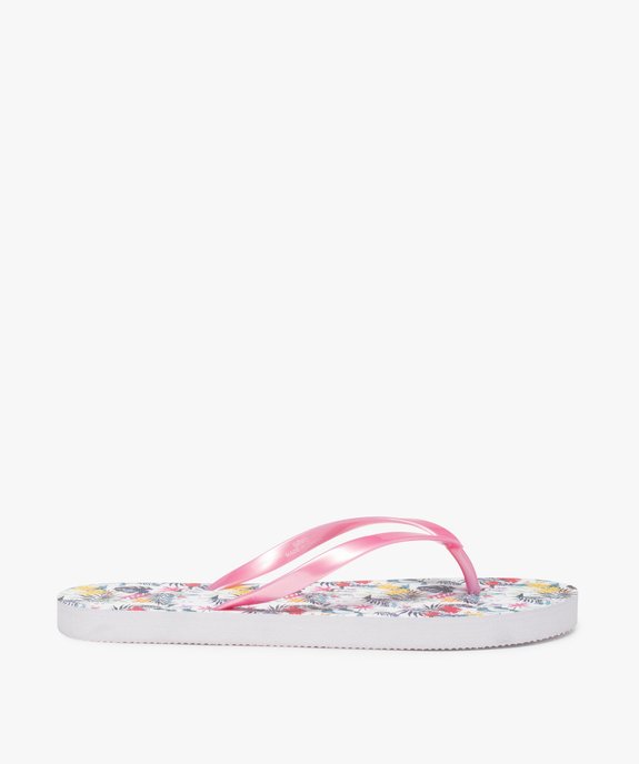 Tongs femme à semelle imprimée et fines brides vue2 - GEMO (PLAGE) - GEMO