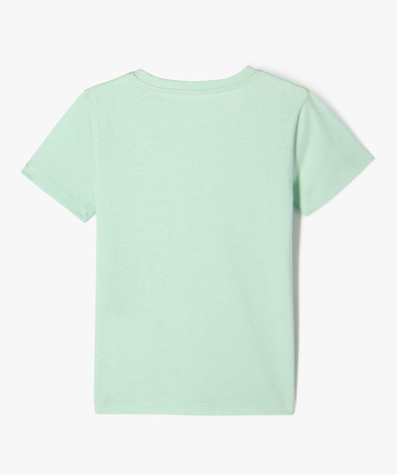 Tee-shirt à manches courtes en coton uni garçon vue3 - GEMO (ENFANT) - GEMO