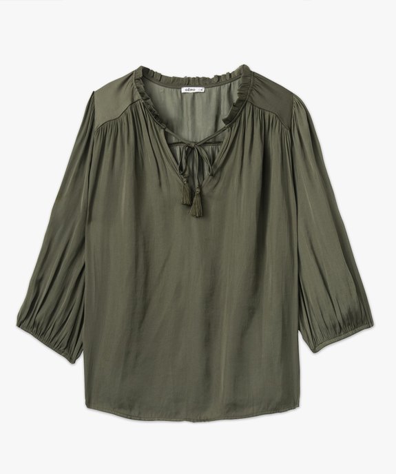 Blouse satinée à manches 3/4 femme grande taille vue4 - GEMO (G TAILLE) - GEMO