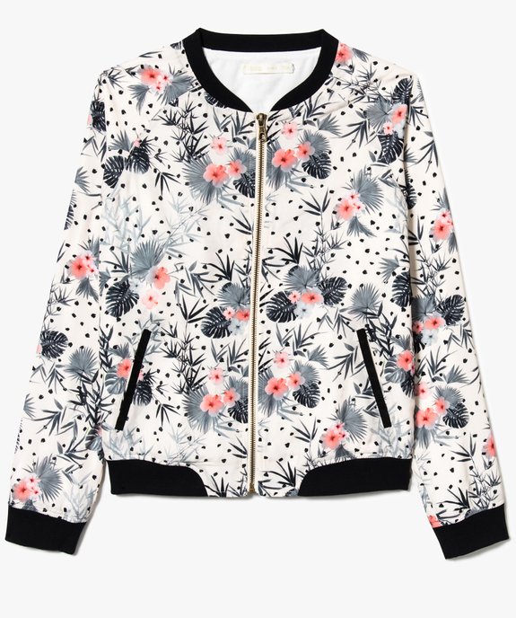 Blouson léger façon bomber motif palmes et fleurs vue2 - GEMO (JUNIOR) - GEMO