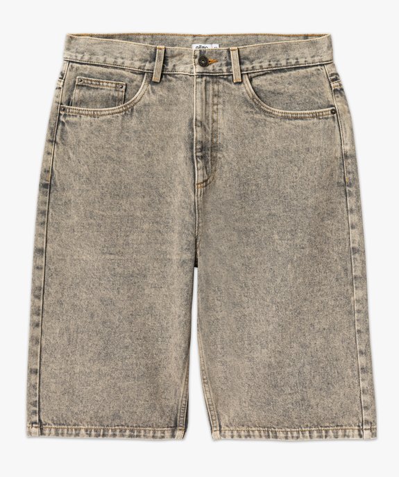 Bermuda en jean loose délavé homme vue4 - GEMO (HOMME) - GEMO