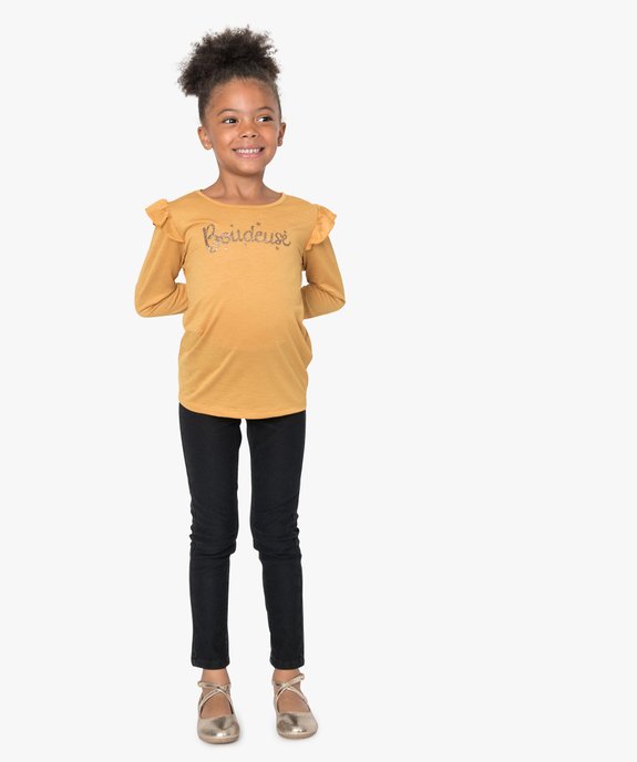 Jegging fille en stretch avec taille élastiquée vue5 - GEMO (ENFANT) - GEMO