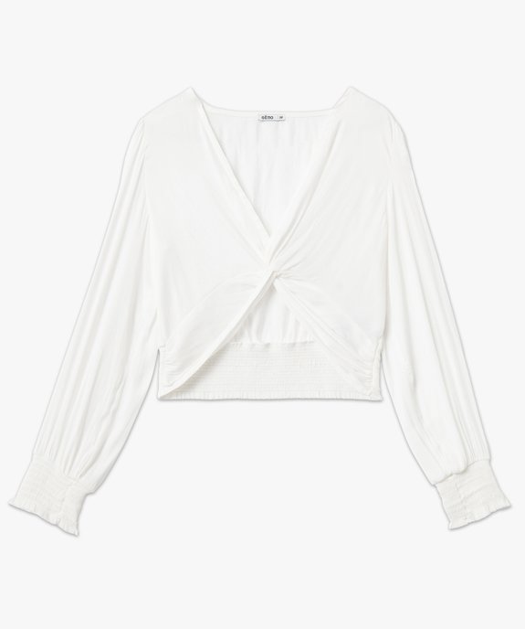 Blouse à manches longues effet drapé femme vue4 - GEMO(FEMME PAP) - GEMO