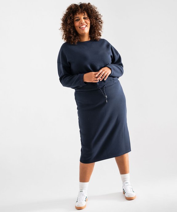 Sweat en maille douce et extensible à taille ajustable femme grande taille vue4 - GEMO (G TAILLE) - GEMO