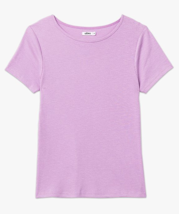 Tee-shirt manches courtes en maille côtelée femme vue4 - GEMO 4G FEMME - GEMO