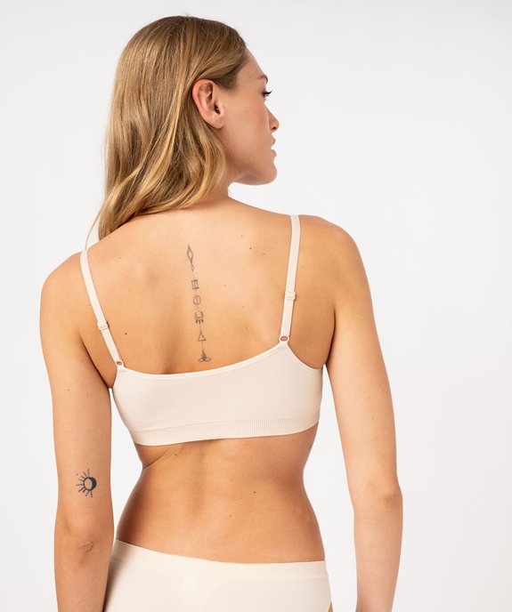 Brassière à fines bretelles en maille extensible femme vue3 - GEMO(HOMWR FEM) - GEMO