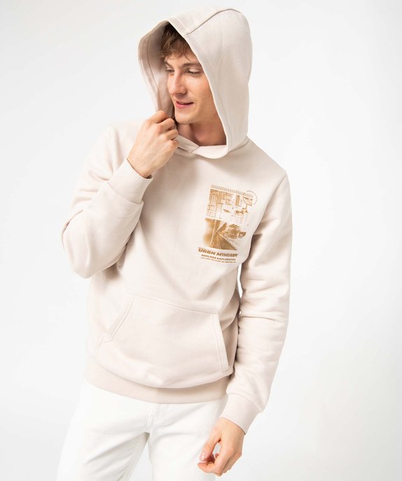 Sweat homme à capuche avec motif streetwear vue1 - GEMO (HOMME) - GEMO