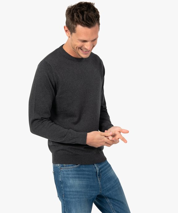 Pull à col rond en coton homme vue1 - GEMO (HOMME) - GEMO