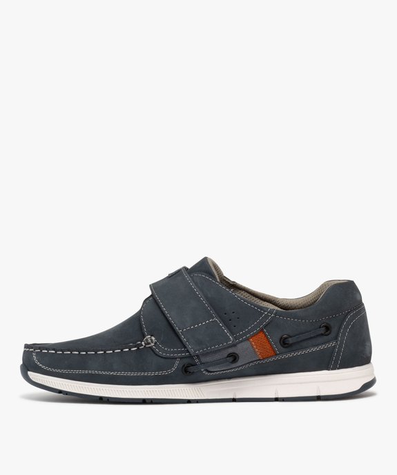 Chaussures bateau homme confort dessus en cuir uni et à scratch vue9 - G'FLEX GEMO FOR GOOD - GEMO