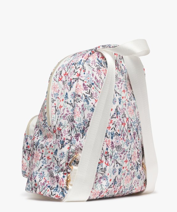 Sac à dos compact fleuri femme vue3 - GEMO 4G FEMME - GEMO