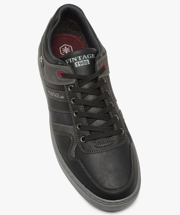 Baskets homme à lacets avec empiècements multimatières vue5 - URBAN STEPS - GEMO