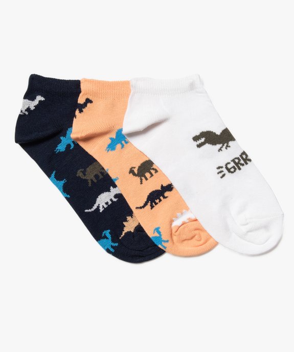 Chaussettes garçon ultra courtes à motifs dinosaures (lot de 3) vue1 - GEMO (ENFANT) - GEMO