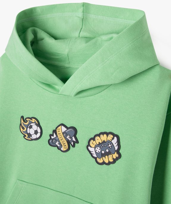 Sweat à capuche en molleton doux et imprimé garçon vue2 - GEMO (ENFANT) - GEMO