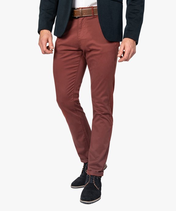 Pantalon homme chino coupe slim vue1 - GEMO (HOMME) - GEMO