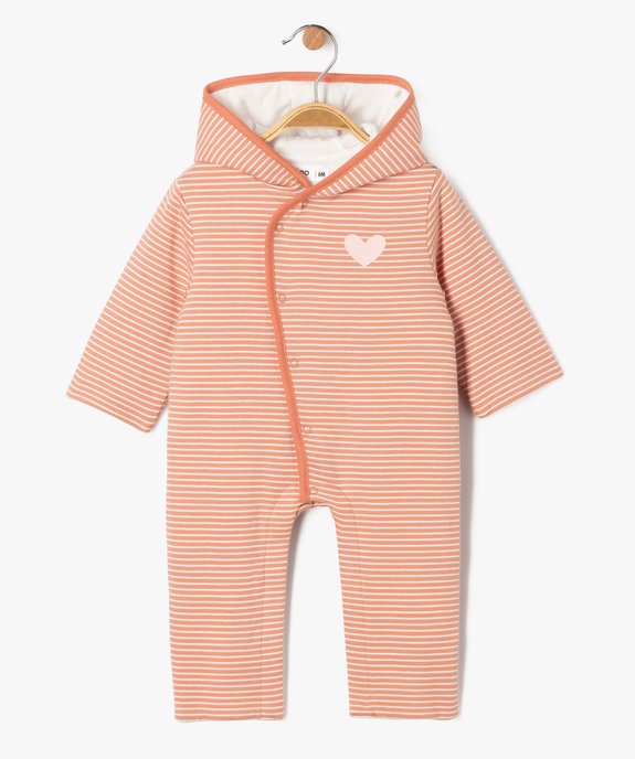 Combinaison pyjama/surpyjama à capuche bébé fille vue1 - GEMO 4G BEBE - GEMO