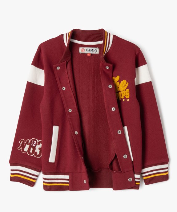 Sweat boutonné look veste teddy garçon - Camps United vue4 - CAMPS - GEMO