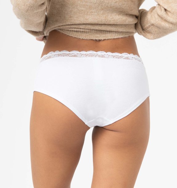 Shorty en coton stretch avec ceinture dentelle femme (lot de 2) vue2 - GEMO 4G FEMME - GEMO