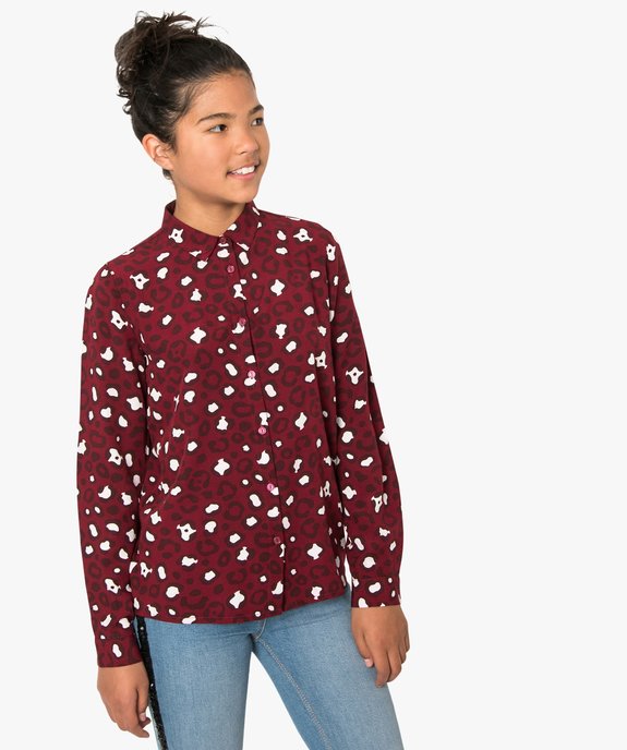 Chemise fille avec motifs imprimés all over vue1 - GEMO (JUNIOR) - GEMO