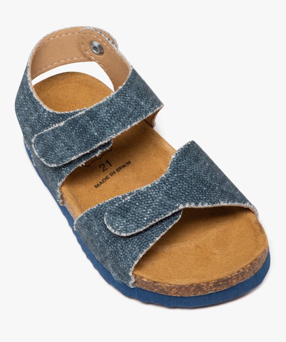 Sandales bébé garçon en toile effet denim avec double scratch vue5 - GEMO(BEBE DEBT) - GEMO