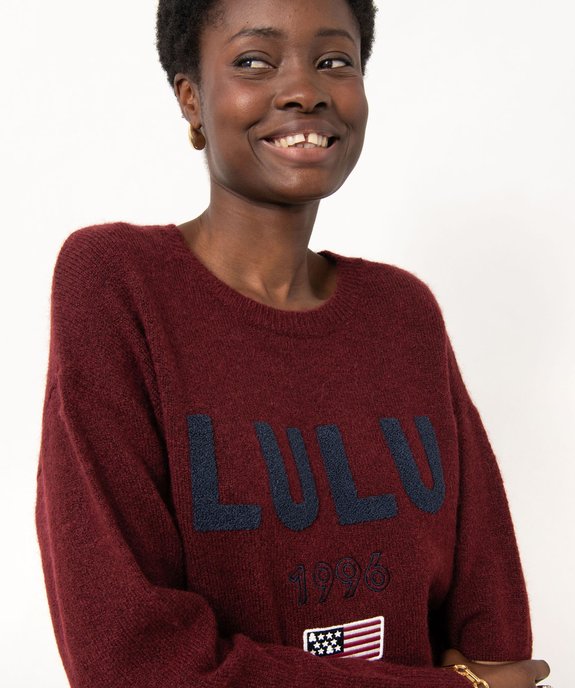 Pull avec broderie poitrine femme - LuluCastagnette vue2 - LULUCASTAGNETTE - GEMO