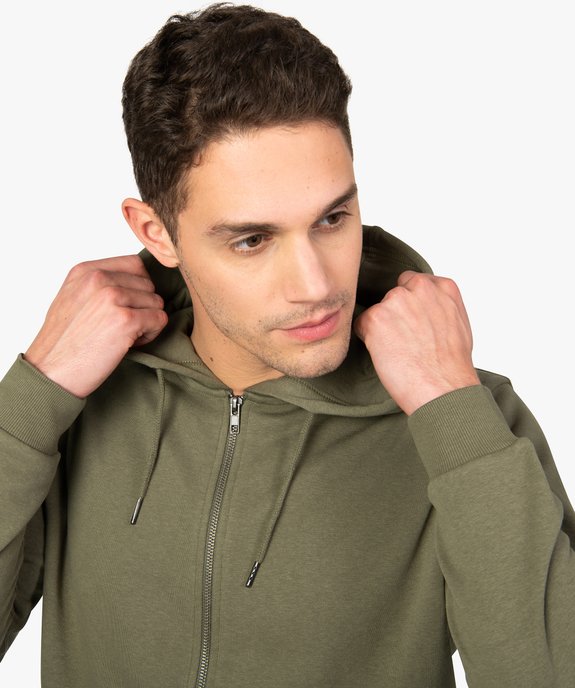 Sweat homme à capuche contenant du coton bio vue2 - GEMO 4G HOMME - GEMO