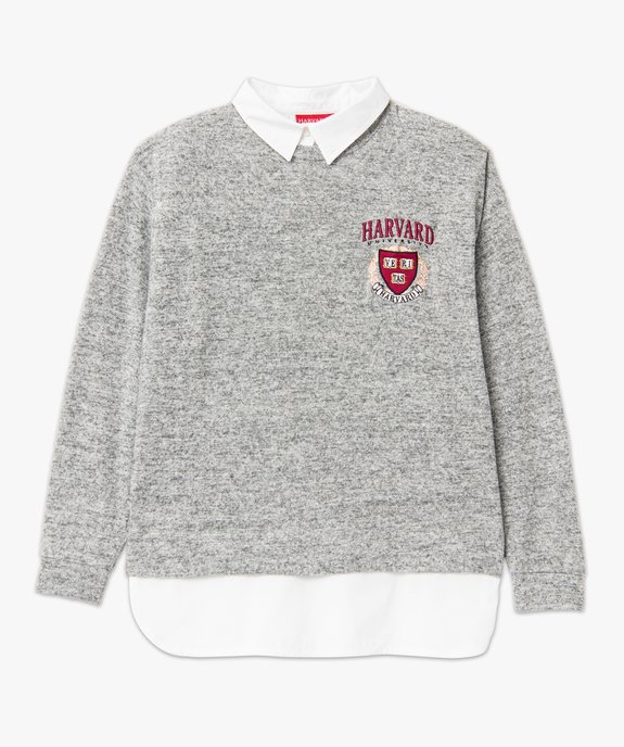 Pull avec chemise effet 2 en 1 femme - Harvard vue4 - HARVARD - GEMO