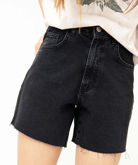 Short en jean femme taille haute à bords francs vue2 - GEMO(FEMME PAP) - GEMO