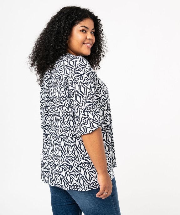 Blouse imprimée à manches 3/4 femme grande taille vue3 - GEMO 4G GT - GEMO