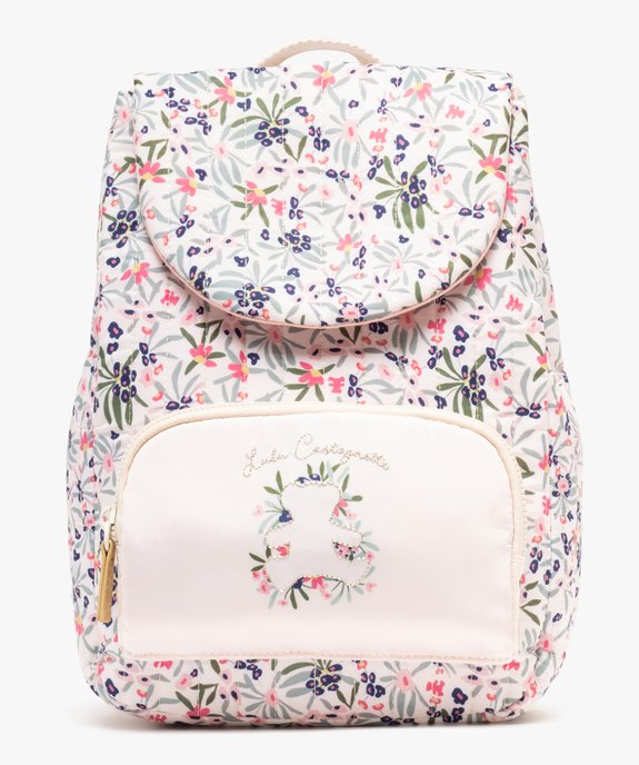 Sac à dos matelassé à motifs fleuris fille - LuluCastagnette vue1 - LULUCASTAGNETTE - GEMO