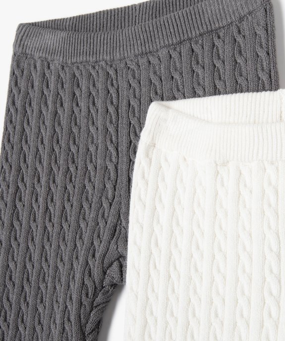 Pantalon en maille torsadée bébé (lot de 2) vue2 - GEMO(BB COUCHE) - GEMO