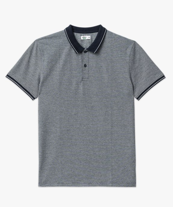 Polo manches courtes à micro motifs jacquard homme vue4 - GEMO 4G HOMME - GEMO