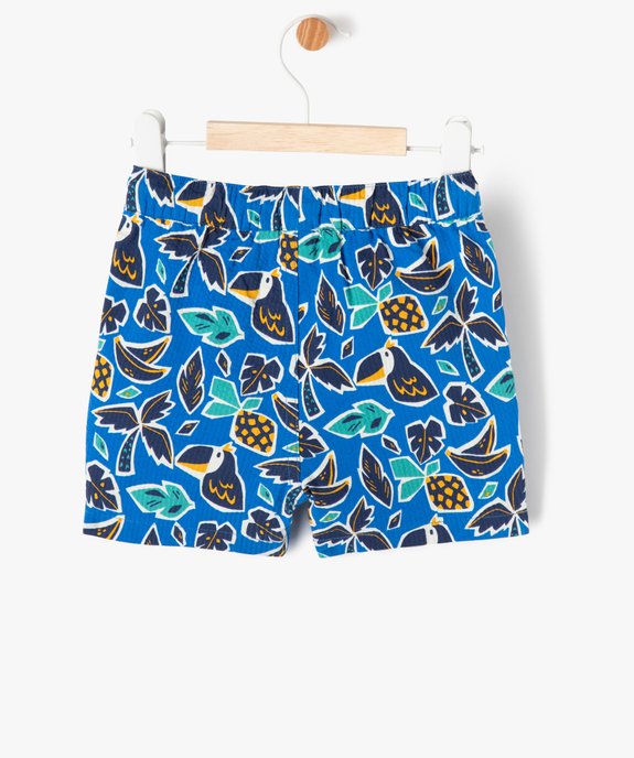 Short en coton gaufré à motifs bébé garçon vue4 - GEMO(BEBE DEBT) - GEMO