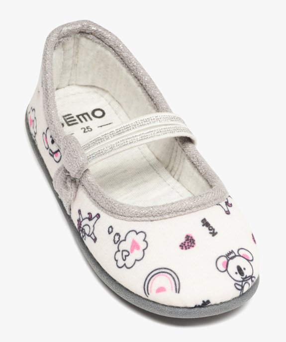 Chaussons en forme de ballerines en jersey imprimé fille vue5 - GEMO 4G FILLE - GEMO