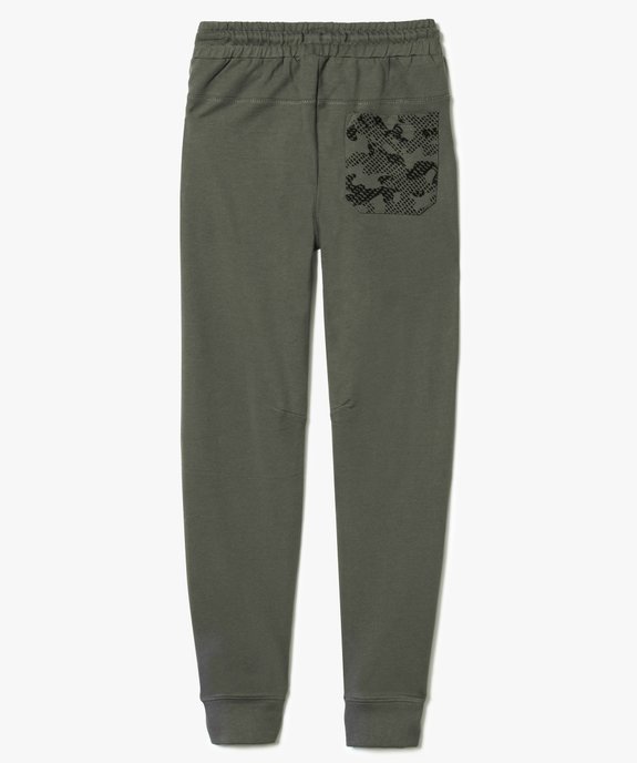 Jogger avec poches zippées et poche imprimé camo vue2 - GEMO (JUNIOR) - GEMO