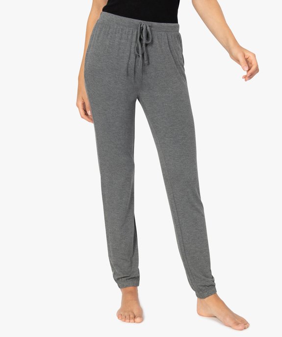 Pantalon de pyjama en maille fine avec bas resserré femme vue1 - GEMO 4G FEMME - GEMO