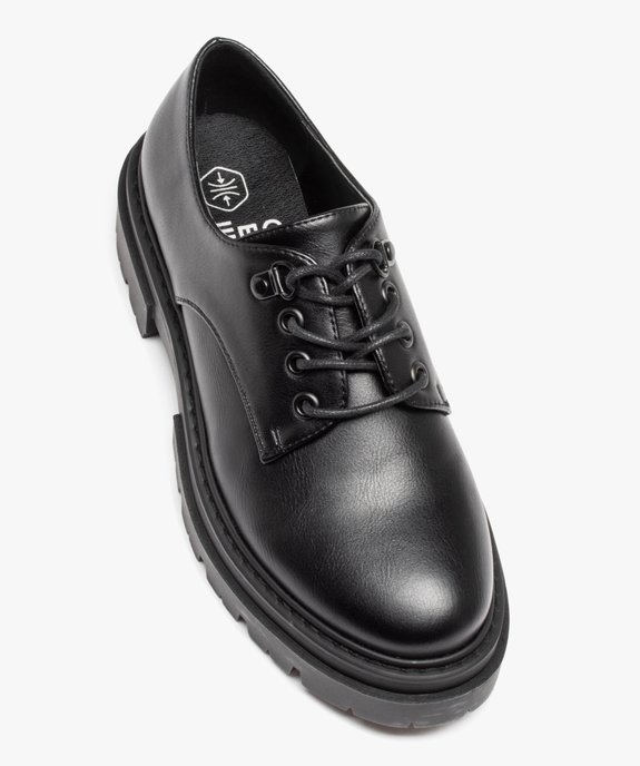 Derbies femme unis à semelle épaisse crantée et lacets ronds vue5 - GEMO (CASUAL) - GEMO