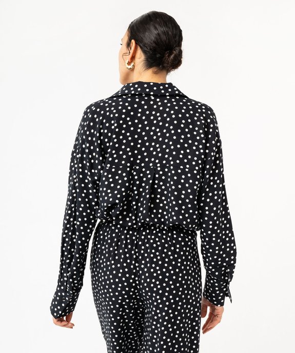 Chemise manches longues fluide à pois femme vue3 - GEMO(FEMME PAP) - GEMO