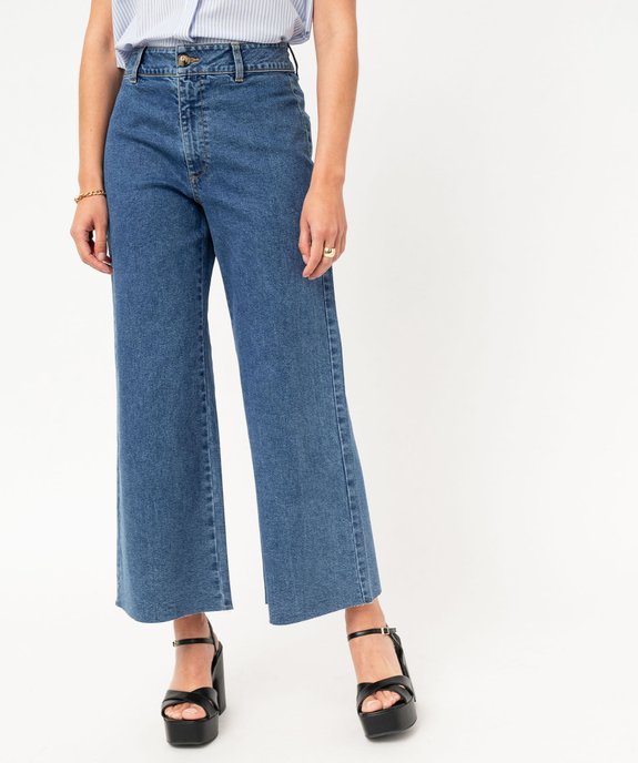 Pantacourt en jean cropped wide leg femme vue1 - GEMO 4G FEMME - GEMO