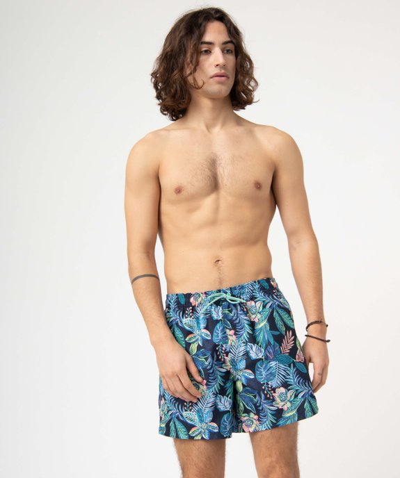 Short de bain homme imprimé feuillage vue2 - GEMO (PLAGE) - GEMO