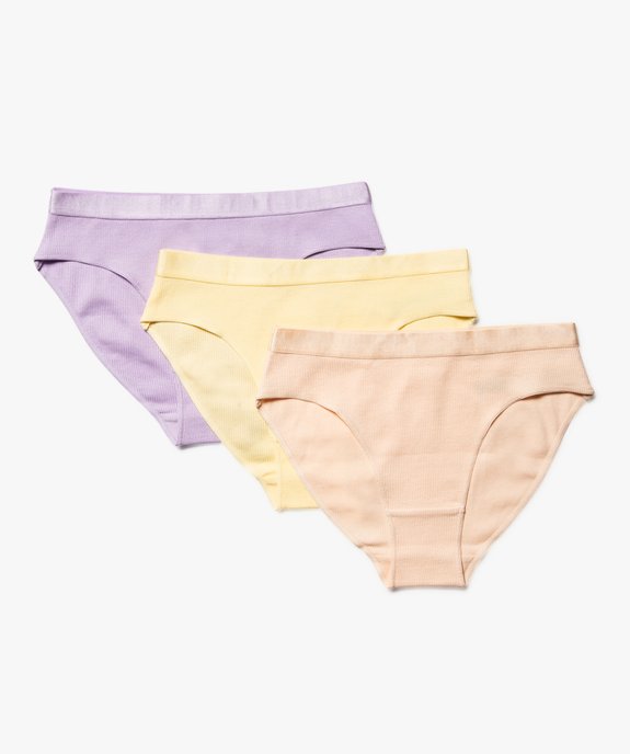 Culottes unies avec ceinture satinée fille (lot de 3) vue1 - GEMO 4G FILLE - GEMO