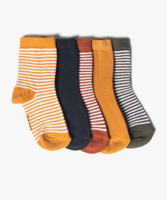 Chaussettes à rayures bébé (lot de 5) vue1 - GEMO 4G BEBE - GEMO