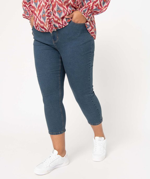 Pantacourt en jean femme grande taille en denim stretch vue1 - GEMO 4G GT - GEMO