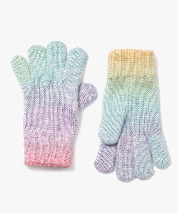 Gants multicolores avec touches pailletées fille vue1 - GEMO (ENFANT) - GEMO