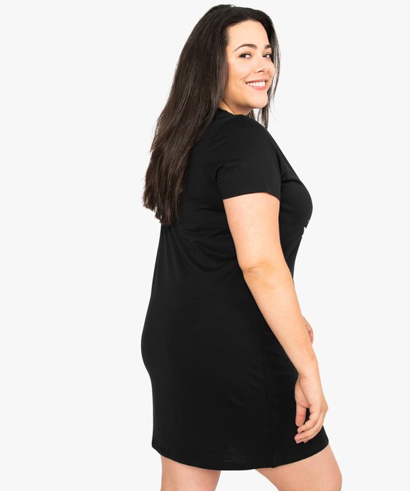 Chemise de nuit à manches courtes avec motifs femme grande taille vue3 - GEMO 4G FEMME - GEMO